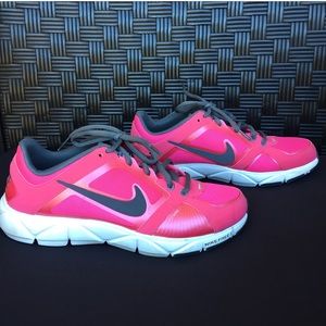 NIKE Training Quick Fit Pink White Gray Sneakers